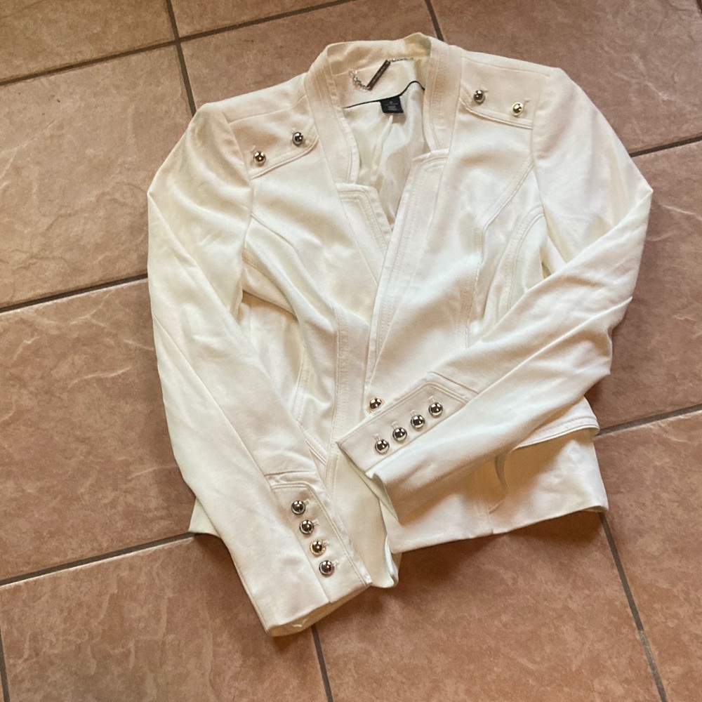 Women's White Jacket with Silver Accents